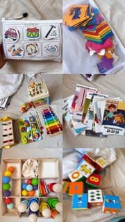 Set of developmental toys for toddlers