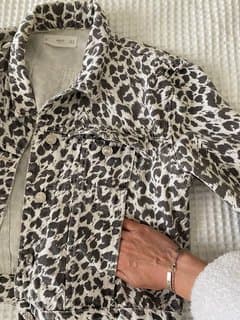 Denim jacket leopard S