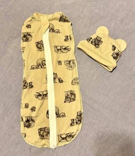 Swaddle cocoon with hat