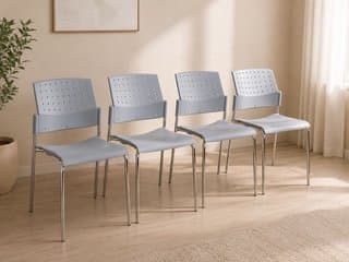 Polypropylene chairs with metal frame, 4 pcs.