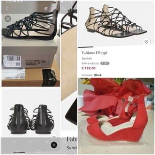 New leather sandals 38 (75€) + red used (gift)