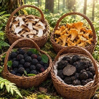 Mushrooms and berries from Greece